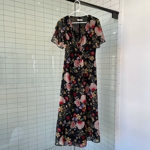 MNG collection long wrap floral dress